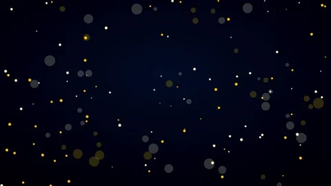 Abstract Gold and White Particles Floating on Dark Blue Background Stock Footage 341806637