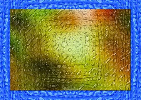 Abstract gold background with blue frame Stock Illustration