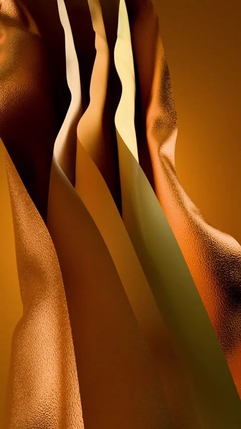 Abstract gold background with folded textile layers  Video stock 301528816