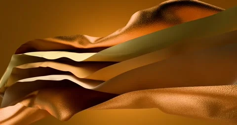 Abstract gold background with folded textile layers  Stock Footage 301528828