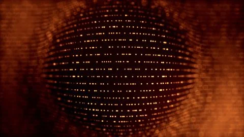 Abstract gold background of glow particles form lines, surfaces as futuristic Stock Illustration