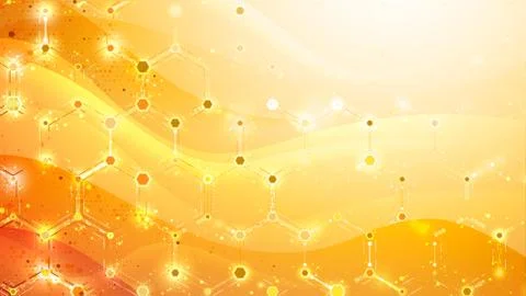 Abstract gold background with hexagonal elements Stock Illustration