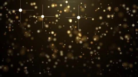 Abstract gold bokeh particle background with falling glitter and glowing st.. Video stock 345003687