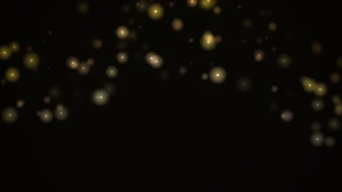 Abstract Gold Bokeh Particles Floating on Black Background Stock Footage 346980292