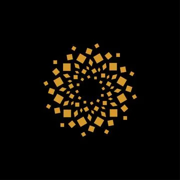 Abstract gold box shape - design element logo vector Stock Illustration