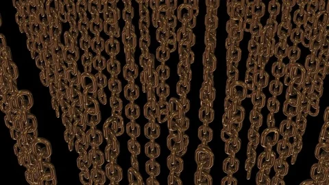 Abstract Gold Chains Loop Background. 3d render Motion Graphics Stock Footage 79094943
