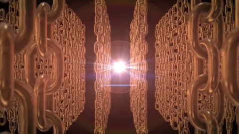 Abstract Gold Chains Loop Background. 3d render Motion Graphics 動画素材 79095218