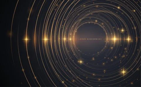 Abstract gold circle lines background Stock Illustration