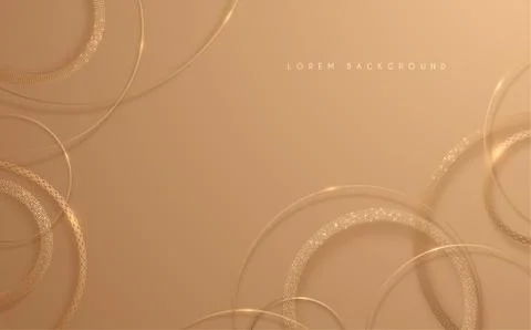 Abstract gold circle lines background Stock Illustration