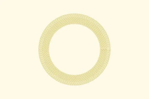 Abstract Gold Circular Pattern Design Isolated on a Minimalist Cream Backgrou Stock Illustration