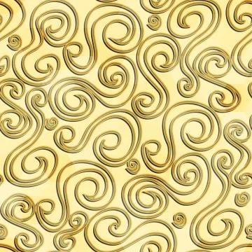 Abstract gold color curves seamless pattern Stock Illustration