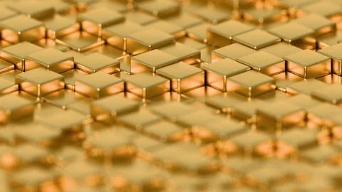 Abstract Gold Cubic Surface with Shimmering Texture Illustrazione stock