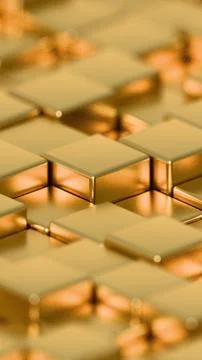 Abstract Gold Cubic Surface with Shimmering Texture Illustrazione stock