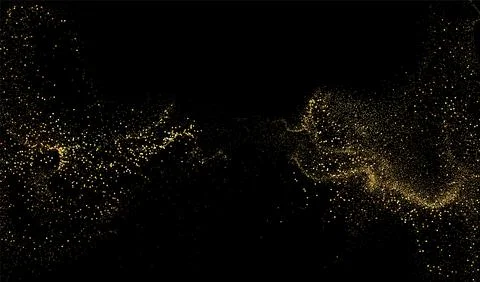 Abstract Gold design element with glitter effect on dark background for greeting Stock Illustration