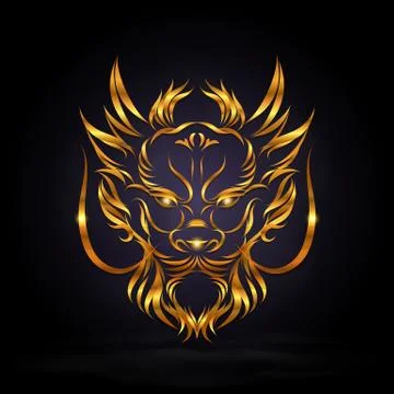 Abstract gold dragon Stock Illustration