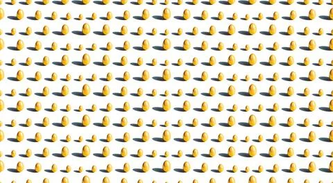 Abstract gold eggs seamless pattern on white Stockfoto's
