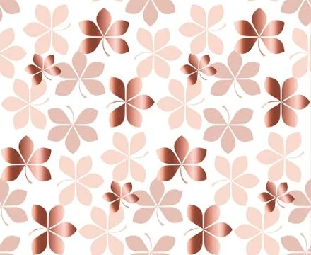 Abstract gold fall leaves pattern vector illustration. tender elegant celebra Stock Illustration