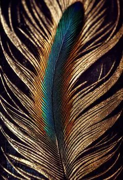 Abstract gold feather pattern Stock Illustration