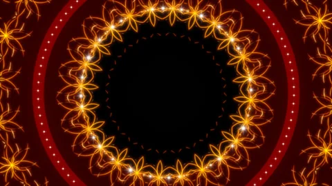 Abstract gold frame on red and transparent background, alpha channel, loop Stock Footage 132295087
