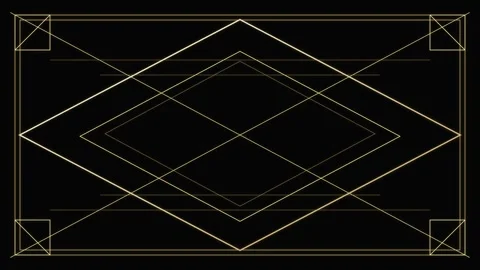 Abstract Gold Geometric Diamond Line Animation Stock Footage 344028935