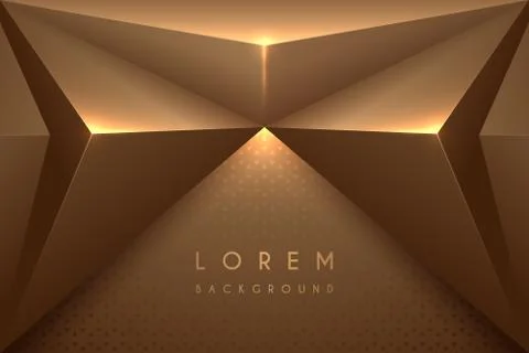 Abstract gold geometric shape background Stock Illustration