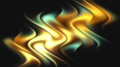 Abstract Gold Glass Gradient Waves with Soft Blurred Flowing Stripes or Ribbon Vidéo 339287576
