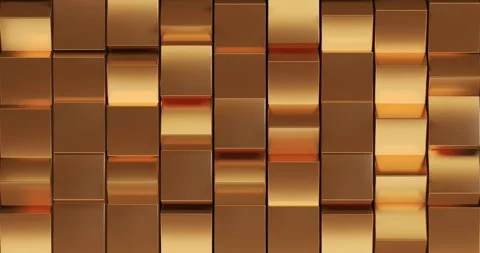 Abstract Gold Glitter Cube pattern background Stock Footage 257900448