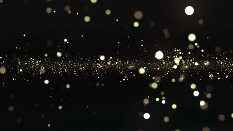 Abstract gold glitter particles flowing on black background Stock Footage 336051554