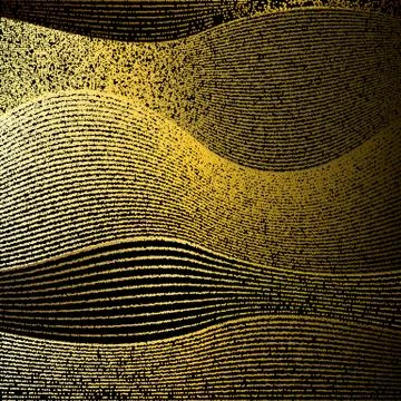 Abstract gold glitter wave vector background. Stock Illustration
