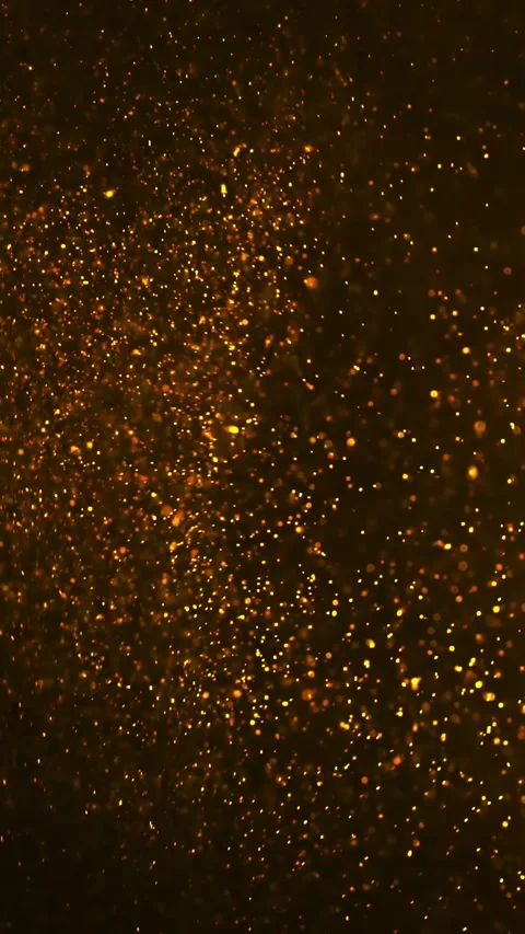 Abstract Gold Glowing Particles Flow Background. Vertical video. Stock Footage 270914110