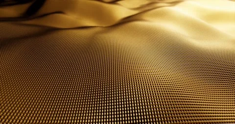 Abstract Gold Grid Texture with Undulating Waves Video stock 297013394