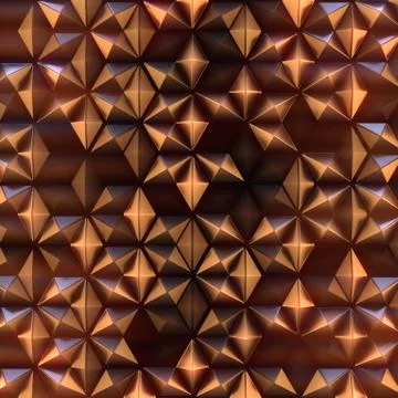 Abstract gold honeycomb metallic pattern. Geometric 3d rendering digital texture Illustrazione stock
