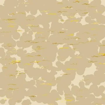 Abstract gold leaf pattern on beige background seamless texture Stock Illustration