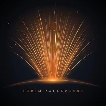 Abstract gold light lines background Stock Illustration