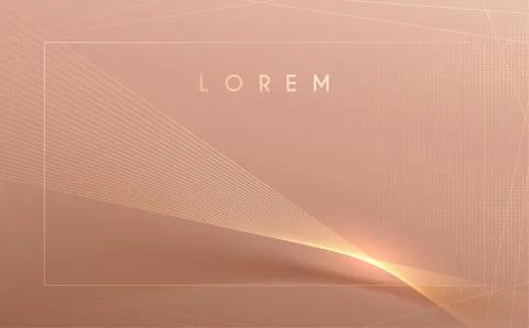 Abstract gold light lines frame background Stock Illustration