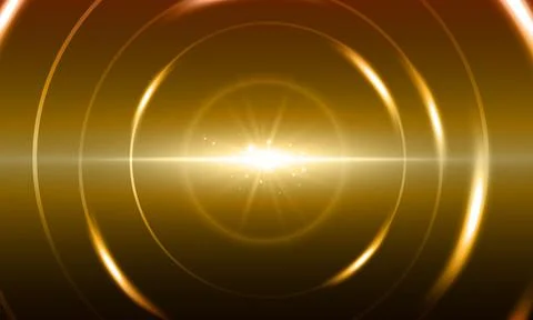 Abstract gold light motion circle shiny background. Stock Illustration