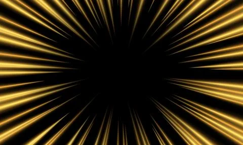 Abstract gold light motion speed zoom dynamic on black design modern future Stock Illustration