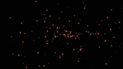Abstract Gold Light Particles Primitive Bits Direction. Stock Footage 213285916