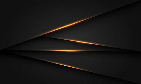 Abstract gold light shadow triangle on dark metallic design modern luxury fut Stock Illustration