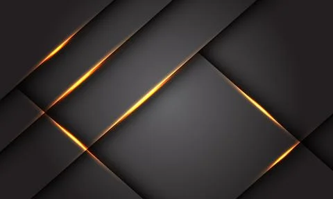 Abstract gold light square geometric black shadow on grey design modern futur Stock Illustration