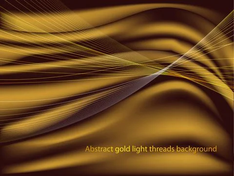 Abstract gold light threads background. Satin silk fabric. Stock Illustration