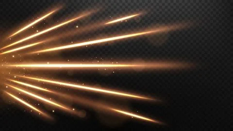 Abstract Gold Lines of Light with Gold Sparks, on A Transparent Background,.. Stock Illustration
