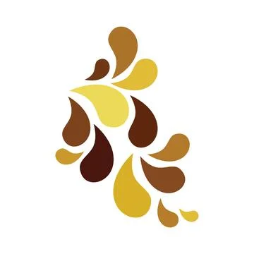 Abstract Gold Liquid Drops Vector Illustration Stock Illustration