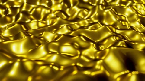 Abstract gold liquid wave background animation 3d rendering Stock Footage 130580466