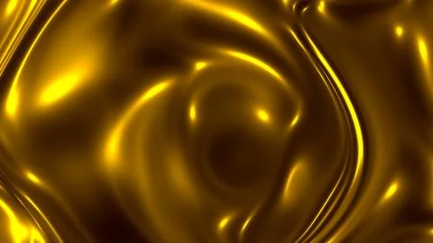 Abstract Gold Liquid Wavy Surface with Bright Highlights and Deep Shadows - Illustrazione stock
