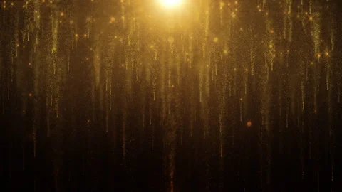 Abstract gold long tail particle falling down 4K motion loop background. Stock Footage 258093392