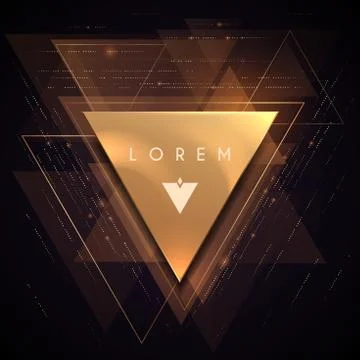 Abstract gold luxury triangle shape background Stock Illustration