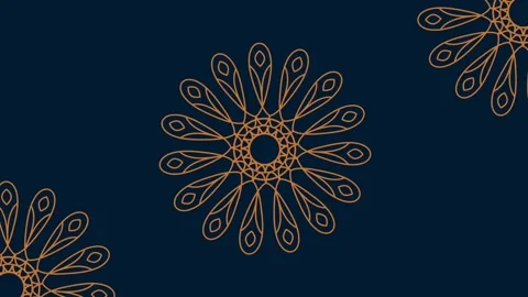 Abstract gold mandala pattern animation spinning on a deep blue background .. 動画素材 339047596
