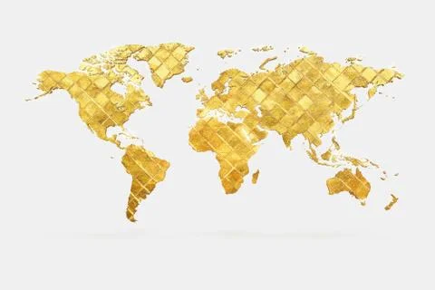 Abstract gold map of the world Stock Illustration