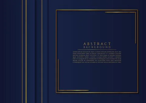 Abstract gold metallic frame square shape overlap layer with space for conten Stock Illustration